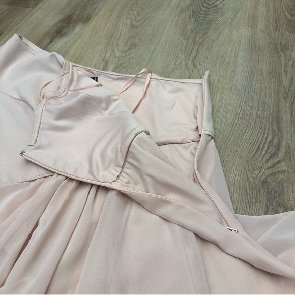 Adrianna Papell Pink One Shoulder Gown size 14 - Picture 5 of 10